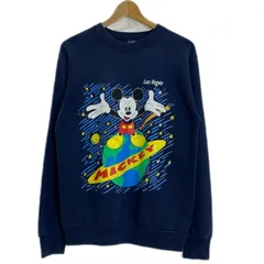 【中古】　SCREEN STARS　スウェット　90s vintage　90年代　長袖　トレーナー　クルーネック　裏起毛　キャラクター　ミッキー　Las Vegas　プリント　(C)The walt Disney Company　USA製　古着　/1284