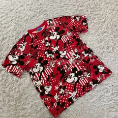 【美品】 東京ディズニーリゾート Disney DisneyRESORT mickey ミッキー 総柄半袖Tシャツ コットン100%