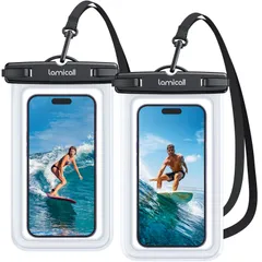 【在庫処分】Lamicall 【2枚セット 海 】 スマホ 防水 ケース 雨の日 IPX8 : プール お風呂 完全防水 水中撮影 スマホ ぼうすい ケース アイフォン スマフォ すまほ 携帯 けいたい 顔認証 首かけ 海水浴 水泳 潜水 温泉 iPhone