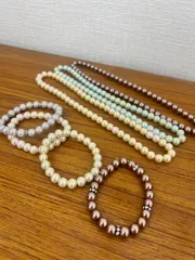 R【最終価格・まとめ売り 7点】②イミテーションパール 7mm ネックレス ブレスレット まとめ売り セット フェイクパール アクセサリー レディース フォーマル  カジュアル
