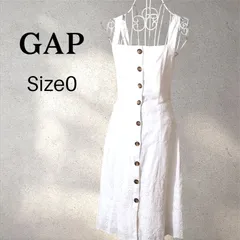 GAP ギャップ カットワーク刺繍 コットンワンピース 白 0 XS〜S　ノースリーブ