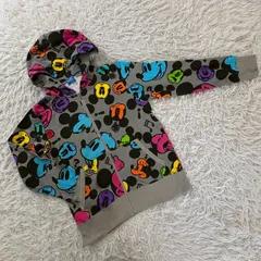 【美品】 東京ディズニーリゾート Disney DisneyRESORT mickey ミッキー 総柄ジップアップパーカー ユニセックスSサイズ