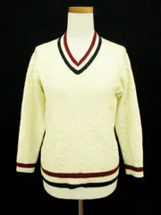 シップス SHIPS セーター ニット ケーブル編み Vネック ウール S アイボリー /KY