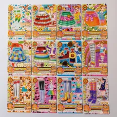 ⑪ 有栖川おとめ 12枚セット ピンキーファンキーブーツ アメリカンピーススカート シーグリーンエンジョイスカート 腰巻きオレンジデニムスカート フルーツ柄スカート カラフルボーダースカート サンフラワーサンダル ほか ／ アイカツ！Aikatsu！