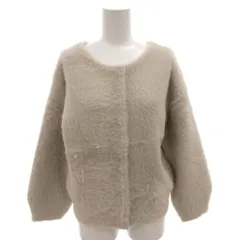 プラステ PLST 24AW フェザーヤーン2WAYカーディガン プルオーバー クルーネック ニット 短丈 グレー /FF