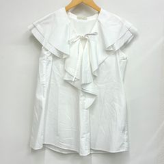 美品 Mystrada 配色フリルボウタイブラウス ホワイト 38 - メルカリ