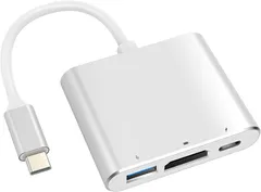 USB Type C HDMI アダプター Fuyi タイプ c hdmi ４K@60HZ 解像度 + 100WPD充電+USB 3.1高速データ転送 3in1 変換 adapter テレビ/その他USB-C機器(シルバー）