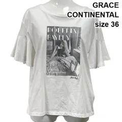 ◇ グレースコンチネンタル GRACE CONTINENTAL ロベルタベイリー フォトTシャツ フレアスリーブ 半袖 綿 36 S 7号 レディース S6D635のサムネイル