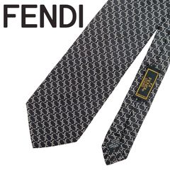 FENDI フェンディ ネクタイ ズッカ柄 FF シルク 総柄 ブラック - メルカリ