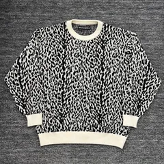 極美品 WACKO MARIA LEOPARD JACQUARDKNIT SWEATER M ワコマリア レオパード ジャガードニット セーター ■のサムネイル