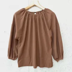 LAUIR ラウアー 2WAY バックリボン ボリュームスリーブ ブラウス ブラウン Mサイズ ◎_〇◇のサムネイル