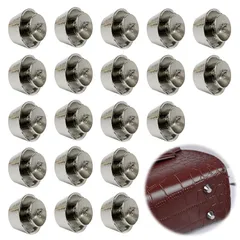 【特価セール】スタッズ 底鋲【12mm 20個セット】カシメ レザークラフト金具 カシメ金具 バッグ カバン 修理 レザークラフト ネジ式 台形型 シルバー ハンドメイド DIY 飾り
