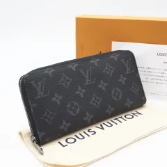 ★3日以内返品可★ 美品 LOUIS VUITTON ルイ・ヴィトン モノグラム エクリプス ジッピーウォレット ホリゾンタル M11611 長財布 ブラック グレー コーティングキャンバス メンズ