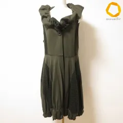 #anc エイココンドウ EIKO KONDO ベスト ジレ ニット 42 カーキ 異素材 フード付き レディース [1000985]のサムネイル