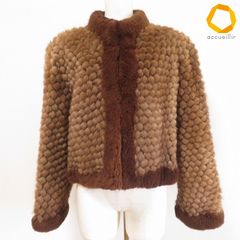 美品】 激レアデザイン サガミンク 着丈93 ロングコート フード付き XL 