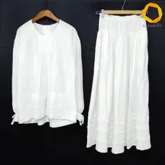 #akc ワンダフルワールド WONDERFUL WORLD セットアップ 白 レース ピンタック ピコフリル スカート ツーピース レディース [970579]