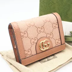 ★3日以内返品可★ 美品 GUCCI グッチ GGキャンバス GG カードケース ウォレット 523155 二つ折り財布 ピンク キャンバス レディース