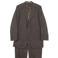 FABRIC TOKYO ファブリックトウキョウ スーツ セットアップ オーダースーツ テーラード ジャケット ブレザー 2B スラックス パンツ ダークブラウン メンズ 【中古】