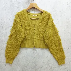 Thevon セヴォン カーディガン フリンジ ショート丈 カジュアル きれいめ ライトグリーン Fサイズ ◎_〇□☆のサムネイル
