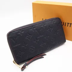 ★3日以内返品可★ 美品 LOUIS VUITTON ルイ・ヴィトン モノグラム アンプラント ジッピーウォレット マリーヌルージュ M62121 長財布 ネイビー レッド グレインカーフレザー レディース