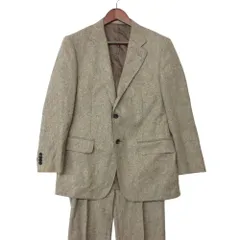 DANIEL CREMIEUX ダニエルクレミュ Luigi Botto スーツ セットアップ 総柄 ミックス地 2B 総裏地 1タック ブラウン 48X【M】 メンズ 【中古】