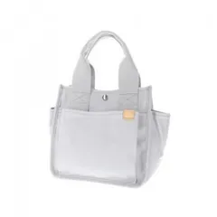 DOT＆STRIPE キャンバス両サイドポケット付きトート 012 グレー DS-15592