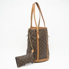 ★3日以内返品可★  LOUIS VUITTON ルイ・ヴィトン モノグラム バケットGM M42236 ハンドバッグ ブラウン コーティングキャンバス レディース