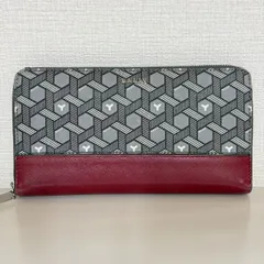 WB161 BALLY バリー レザー ラウンドファスナー 長財布 グレー×レッドのサムネイル