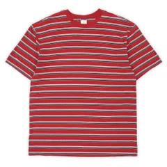 オールドネイビー OLD NAVY 90s 90年代 マルチボーダー柄 半袖 クルーネック GAP ギャップ MADE IN USA アメリカ製 ヴィンテージ 古着 メンズ Tシャツ カットソー レッド / 赤系 XL【中古】
