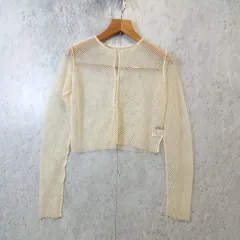 Kastane カスタネ メッシュ2wayプルオーバー クロップド丈 シアー感 メッシュトップス レイヤードスタイル ホワイト Fサイズ ◎、〇□