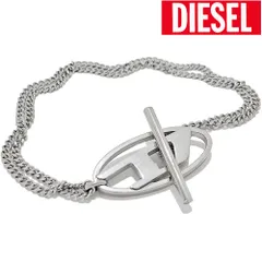 【新品】ディーゼル ブレスレット 二連ブレス オーバルＤ メンズ アクセサリー ステンレス シルバーカラー ファッション プレゼント DIESEL DX1535040