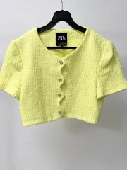 ザラ ストラクチャー クロップドジャケット (S)