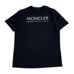 【美品】MONCLER モンクレール Tシャツ ブラック ワッペンロゴ S 新品同様最新☆ モンクレール ラバーワッペンブラック S Tシャツ