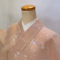 中古 洒落袋帯 正絹 連続模様 六通柄 イエロー Bランク 441cm 5419