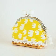 北欧風小鳥のあめ玉がま口ポーチ ポーチ がま口 ガマグチ がまぐち 小物入れ プレゼント ギフト