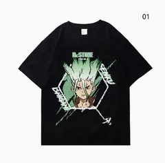 Dr.STONE 石纪元 半袖Tシャツ プリント メンズ