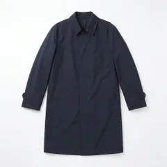 [RA-7] シンプル 比翼仕立て ステンカラーコート ネイビー