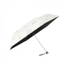 三国 裏黒コーティング晴雨兼用折りたたみ傘 おでかけと猫 オフ白 S2517601