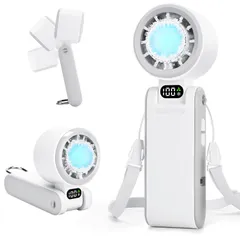 【 2025新登場 100段階強風 冷却プレート 】 ハンディファン 携帯扇風機 小型 強力 5way 冷却用 手持ち 首掛け 卓上 吊り下げ ペルチェ素子 冷感 ミニ ハンドクーラー 暑さ対策 充電式 15時間 長持ち 4段階切替 入切簡単 650bbb9b