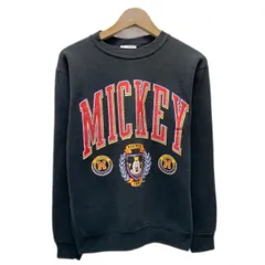 【中古】　Velva Sheen　スウェット　90s vintage　90年代　長袖　トレーナー　クルーネック　裏起毛　キャラクター　ディズニー　ミッキー　(C)DISNEY　USA製　古着　/1591