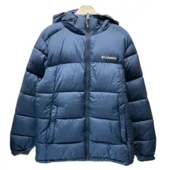 【中古】　Columbia　ナイロンジャンパー　中綿ブルゾン　アウター　フード　フルジップ　無地　ワンポイント　ブランドロゴ　刺しゅう　サイドポケット　アウトドア　古着　/1152