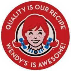 アメリカ USA US GOODS グッズ Wendy's ROUND STICKER ウェンディーズ ラウンド ステッカー シール サイズ φ63mm JAN 4571566071958