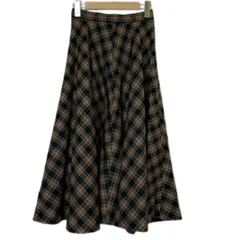 【中古】　MILK　スカート　ロング丈　フレア　チェック　総柄　バックジップ　古着　/1930のサムネイル