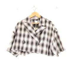 未使用 rienda リエンダ 110ISA30-3101 クロップドハーフスリーブジャケット F ポリエステル他 チェック柄 ショート丈 半袖 レディース AO4127A43 