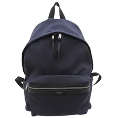 サンローラン SAINT LAURENT シティ バックパック リュックサック キャンバス レザー ネイビー ブラック 534967 中古 新入荷 OB2860のサムネイル