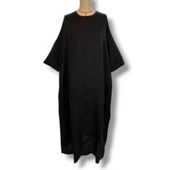 23ss かぐれ リネンカットワンピース 5分袖 ロングワンピース 麻