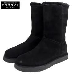 UGG アグ 美品 クラシックショートBLVD スエード ムートンブーツ レディース ブラック 22cm 1108146 5(US)