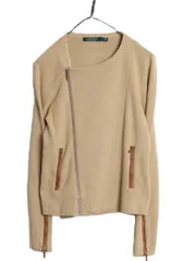 【お得なクーポン配布中!】 ローレン ラルフローレン フルジップ ニット ジャケット レディース S / ポロ コットン ストレッチ ライダース タイプ リブ編み カットソー