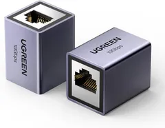UGREEN LAN ケーブル 延長コネクタ 10Gbps Cat8/Cat7/Cat6/Cat5 ケーブル用 2パック 中継コネクタ ギガビット対応 100M長距離延長 アルミニウム合金シェル グレー 2個入り