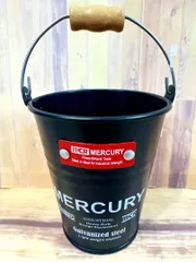 ✔送料込 MERCURY ミニバケツ★マットブラック★ブリキ アメリカン雑貨のサムネイル